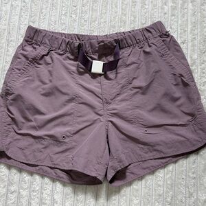 REI Co-op Women's Outdoor Shorts M Purple Nylon Adjustable Waist Zip Pocket